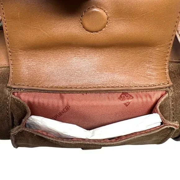 NWT Vintage Donald Pliner camel leather and suede shoulder purse - Picture 13 of 16